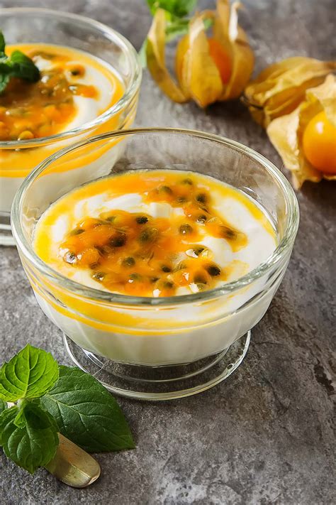 Vegetarian Panna Cotta With Passion Fruit And Physalis — Kachen