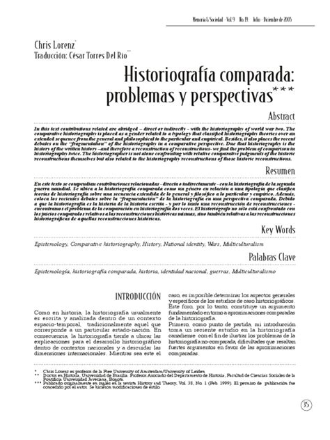 Pdf Historiograf A Comparada Problemas Y Perspectivas Pdf Dokumen