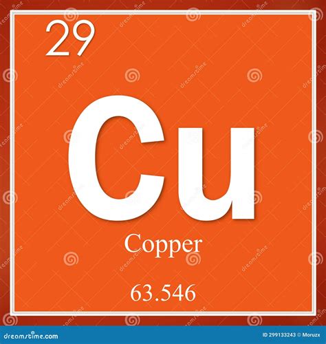 Copper Cu Chemical Icon The Chemical Element Of The Periodic Table