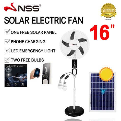 Nss Solar Fan Solar Electric Inch Rechargeable Stand Outdoor With