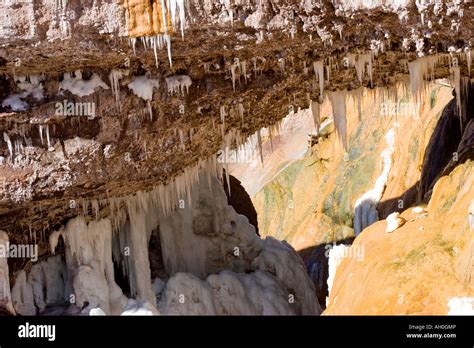 Ice Stalagmites In Puente Del Inca Mendoza Argentina Stock Photo Alamy