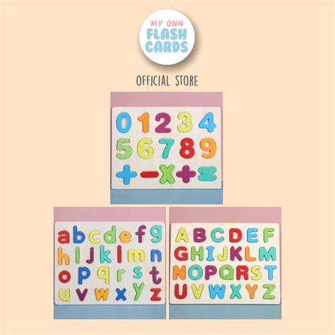 Jual Wooden D Puzzle Rectangle Board Alphabet Numbers Mainan Kayu Anak