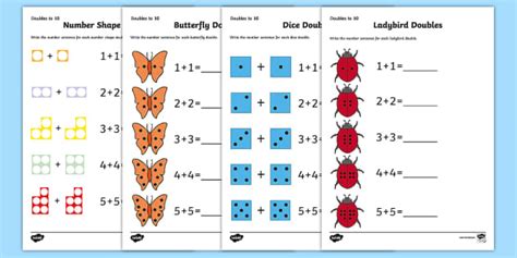 Doubles To 10 Worksheet Teaching Resource Teacher Made