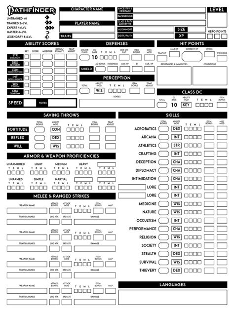 XALC's Expanded PF2 Character Sheet - Copy.pdf | PDF | Role Playing Games