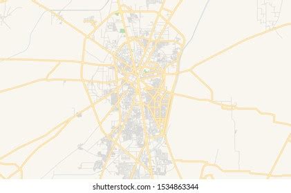 Printable Street Map Gujranwala Province Punjab Stock Vector (Royalty Free) 1534863344