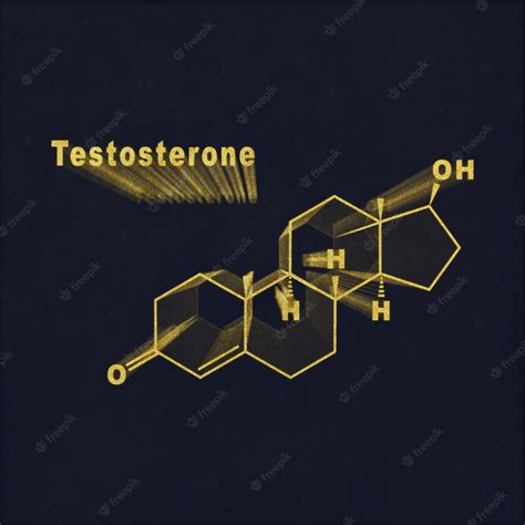 Premium Photo Testosterone Hormone Structural Chemical Formula Gold