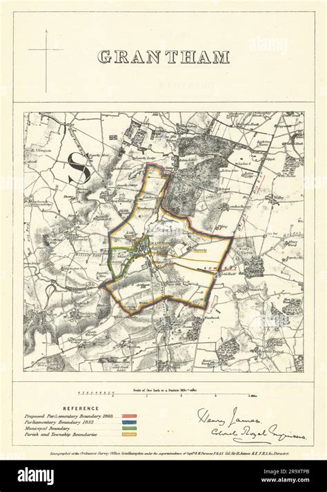 Grantham, Lincolnshire. JAMES. Parliamentary Boundary Commission 1868 ...