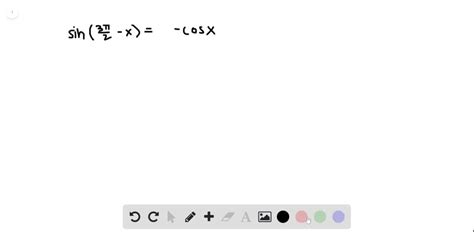 SOLVED:Verify each identity. sin((3 π)/(2)-x)=-cosx