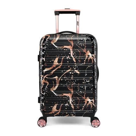 Ifly Fibertech Marble Hardside Luggage 20 Inch Carry On Blackrose