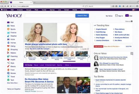 Así evolucionó la página de inicio de Yahoo