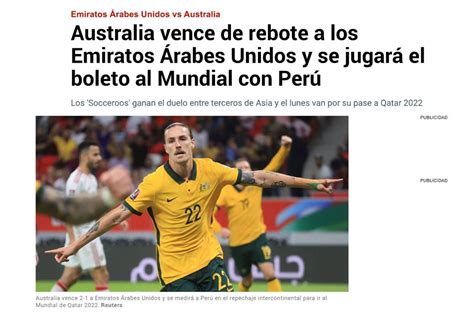 Perú vs Australia Prensa internacional reaccionó así sobre el rival