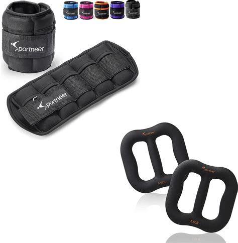 Amazon Sportneer Adjustable Ankle Weights Set Black 6 5 Lbs Each