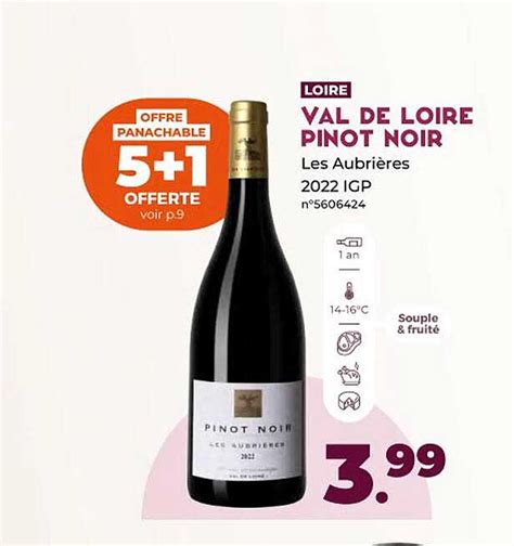 Promo Val De Loire Pinot Noir Les Aubri Res Igp Chez Lidl