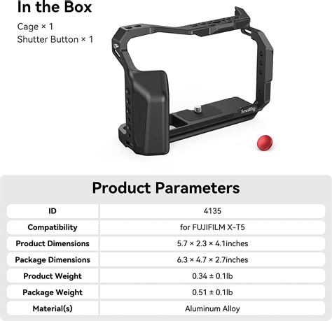 Smallrig X T Full Cage For Fujifilm X T Camera Cage With Shutter