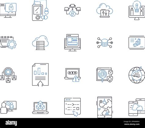 Website Design Line Icons Collection Aesthetics Navigation Layout