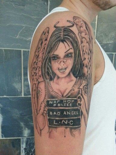 Og abel bad angel tattoo done by spen | Tattoos, Portrait tattoo, Angel tattoo