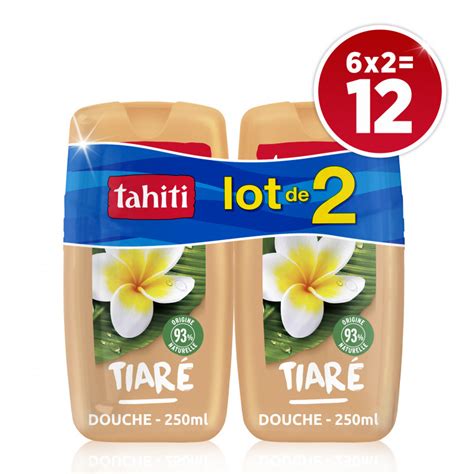 Pack de 6 Lot Gel douche Tahiti Tiaré Sensuelle 2x250ml