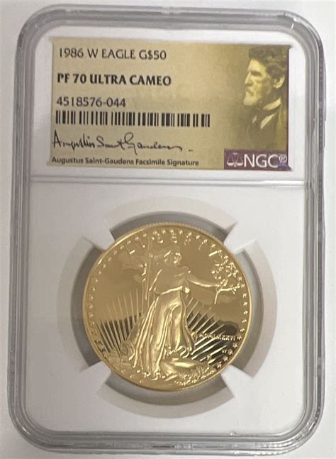 1986 W 50 Gold Proof American Eagle Coins Ngc Pf 70 Uc Augustus