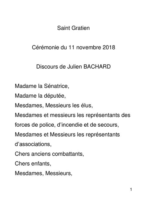 Calaméo Discours Du Maire 11 Novembre 2018