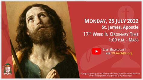 Catholic Weekday Mass Online L Monday St James Apostle Archkl Youtube