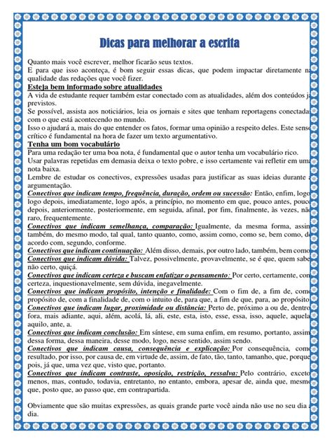 Como Melhorar A Escrita - Dicas para Melhorar A Escrita | PDF