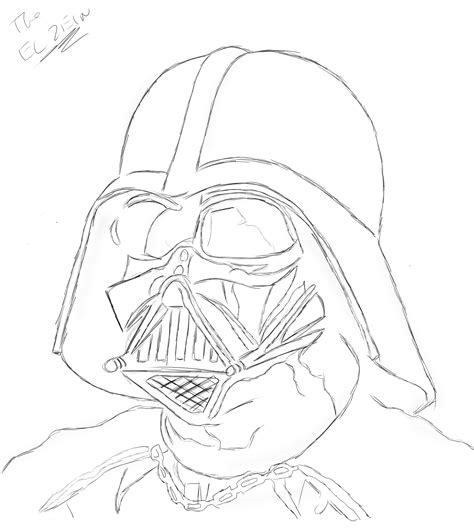 Darth Vader Mask Sketch at PaintingValley.com | Explore collection of ...