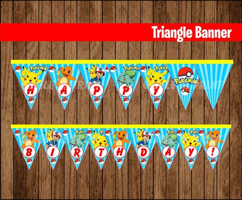 Pokemon Banner Printable Pokemon Triangle Banner Pokemon | Etsy