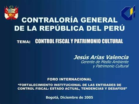 PPT CONTRALOR A GENERAL DE LA REP BLICA DEL PER PowerPoint