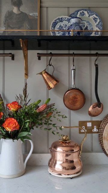 Elle Hervin on Instagram: "Kitchen details ️🧡...copper pots, panelling ...