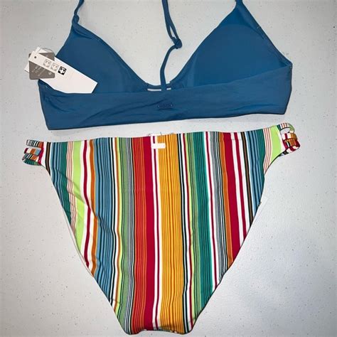 Roxy Swim Roxy Mexi Stripe Bikini Set Beach Classics Poshmark