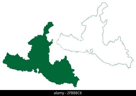 Ramgarh district (Jharkhand State, Republic of India, North Chotanagpur division) map vector ...