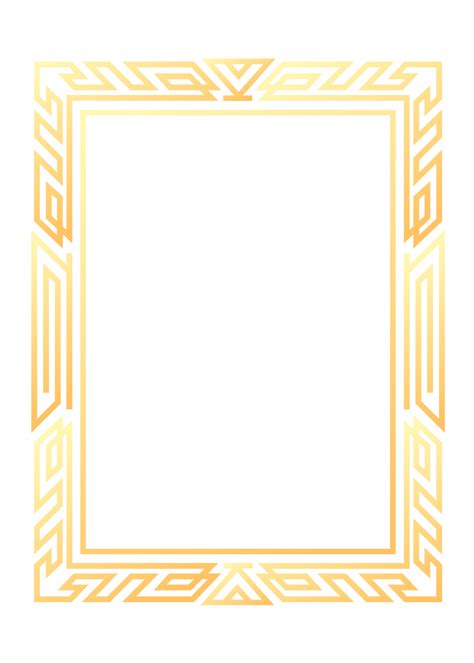 Abstract Rectangle Frame Vertical Rectangular Golden Framepng With