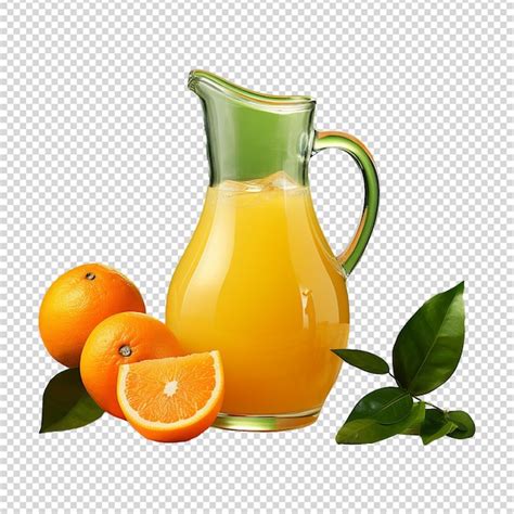 Jugo De Fruta De Naranja Fresco Aislado Sobre Fondo Transparente