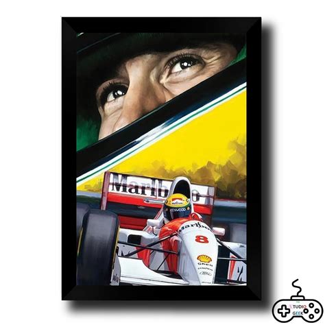 Quadro Moldura E Vidro Ayrton Senna A X Cm Elo