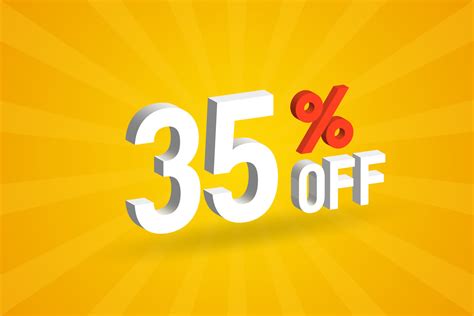 35 Percent Off 3d Special Promotional Campaign Design 35 Off 3d