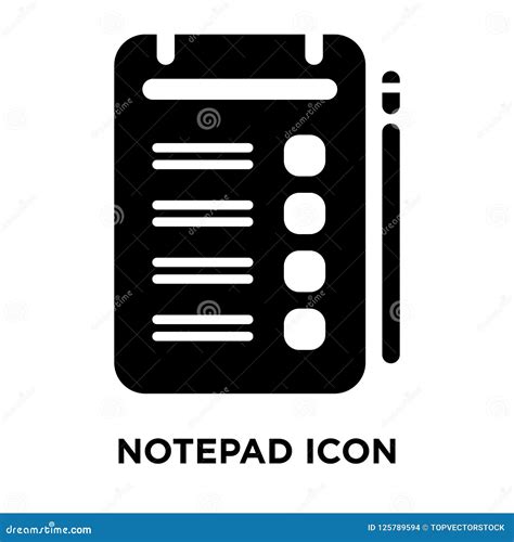 Notepad Icon Vector Isolated On White Background Logo Concept O Stock