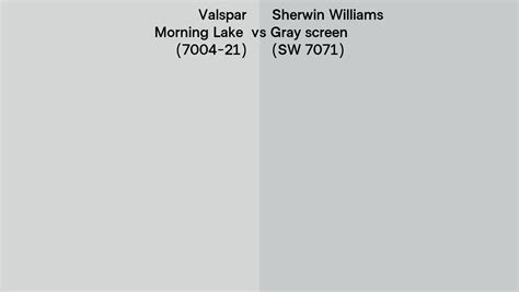 Valspar Morning Lake 7004 21 Vs Sherwin Williams Gray Screen Sw 7071