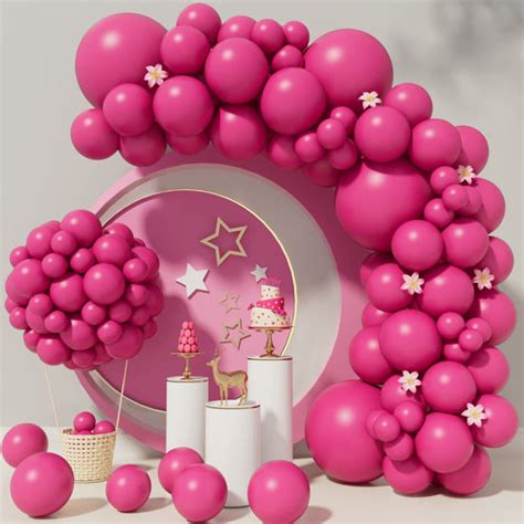 GetUSCart Hot Pink Balloons Pcs Hot Pink Balloon Garland Arch Kit Inch Matte