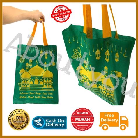 GROSIR 12 Tas Tenteng LEBARAN Tas Kain Parcel Kantong Bingkisan Idul