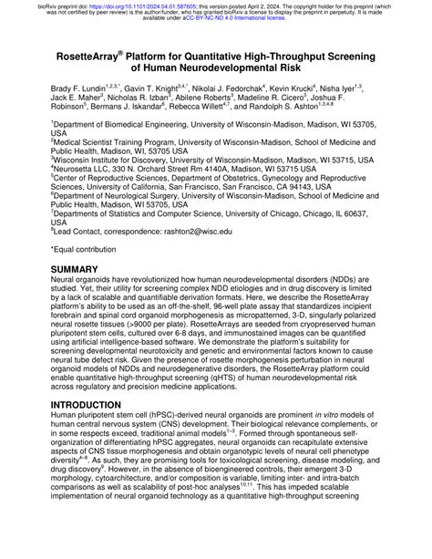 Pdf Rosettearray Platform For Quantitative High Throughput Screening