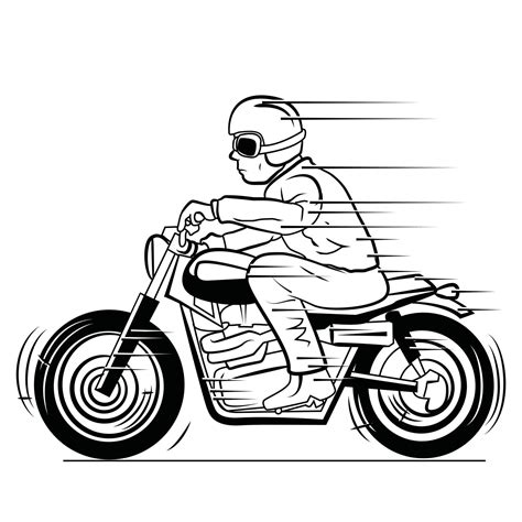 Old Moto Black And White Illustration Vector Art At Vecteezy