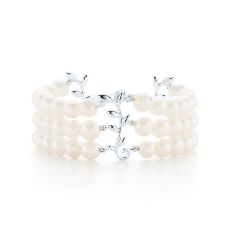 Paloma Picasso® Olive Leaf Three Row Pearl Bracelet In Sterling Silver Tiffany And Co Ca