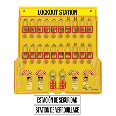 Master Lock Lockout Station Filled Ylw Keyed Diff Bp Es Zoro