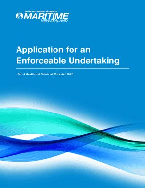 Fillable Online Maritime Nz Enforceable Undertakings Application Form