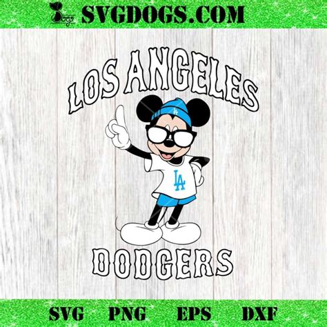 Mickey Mouse Los Angeles Dodgers Baseball Svg