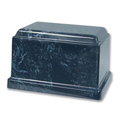 Navy Crescent Marble Urn Hohner Funeral Home