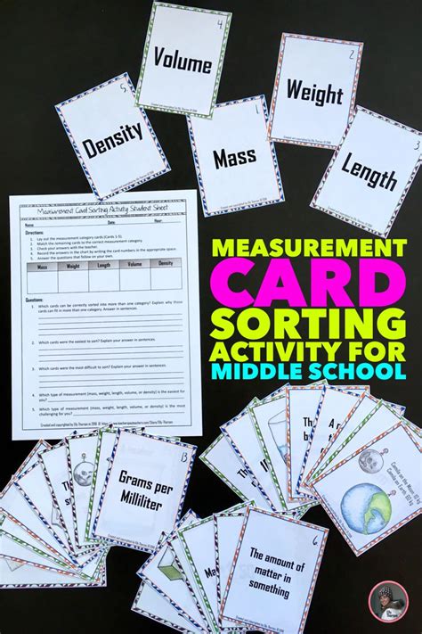 Measurement Card Sorting Activity Mass Weight Volume Density And Length Sorting