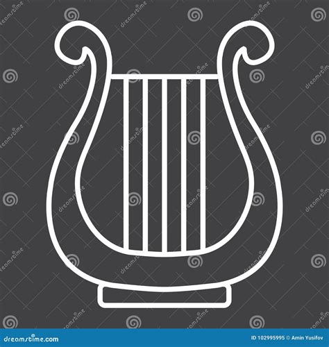 Ancient Greek Lyre Line Icon, Music Stock Vector - Illustration of ...