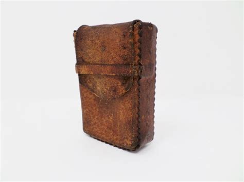 Vintage Leather Cigarette Case, Cigarette Pack Bag, C… - Gem