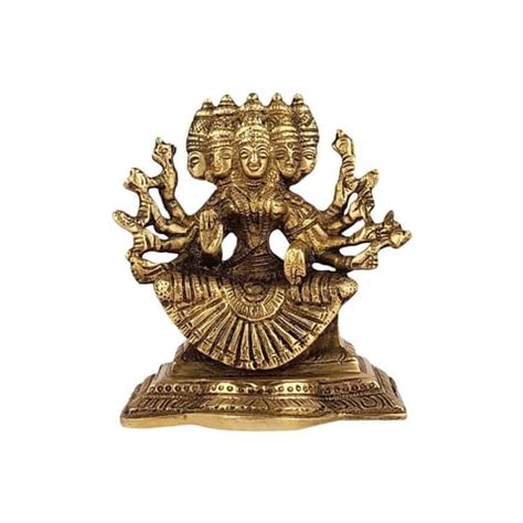 Artvarko Brass Idol Gayatri Mata Devi Sitting On Lotus Savitri Hindu